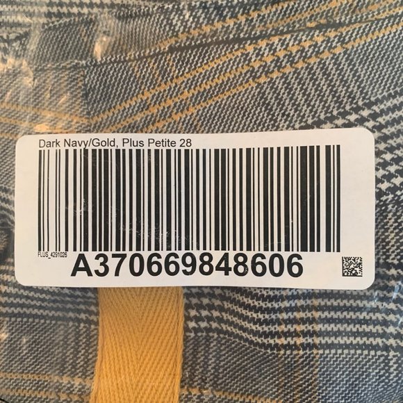 NWT G.I.L.I. PETITE WIDE LEG PLAID PANTS NAVY/GOLD STRIPE-VARIOUS SIZES - Picture 5 of 8